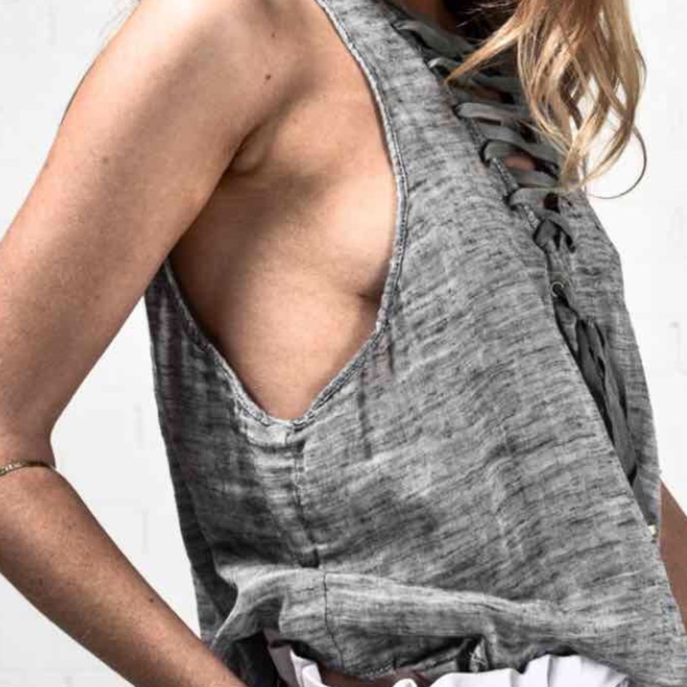 One Teaspoon Dirty Work Lace Up Tank